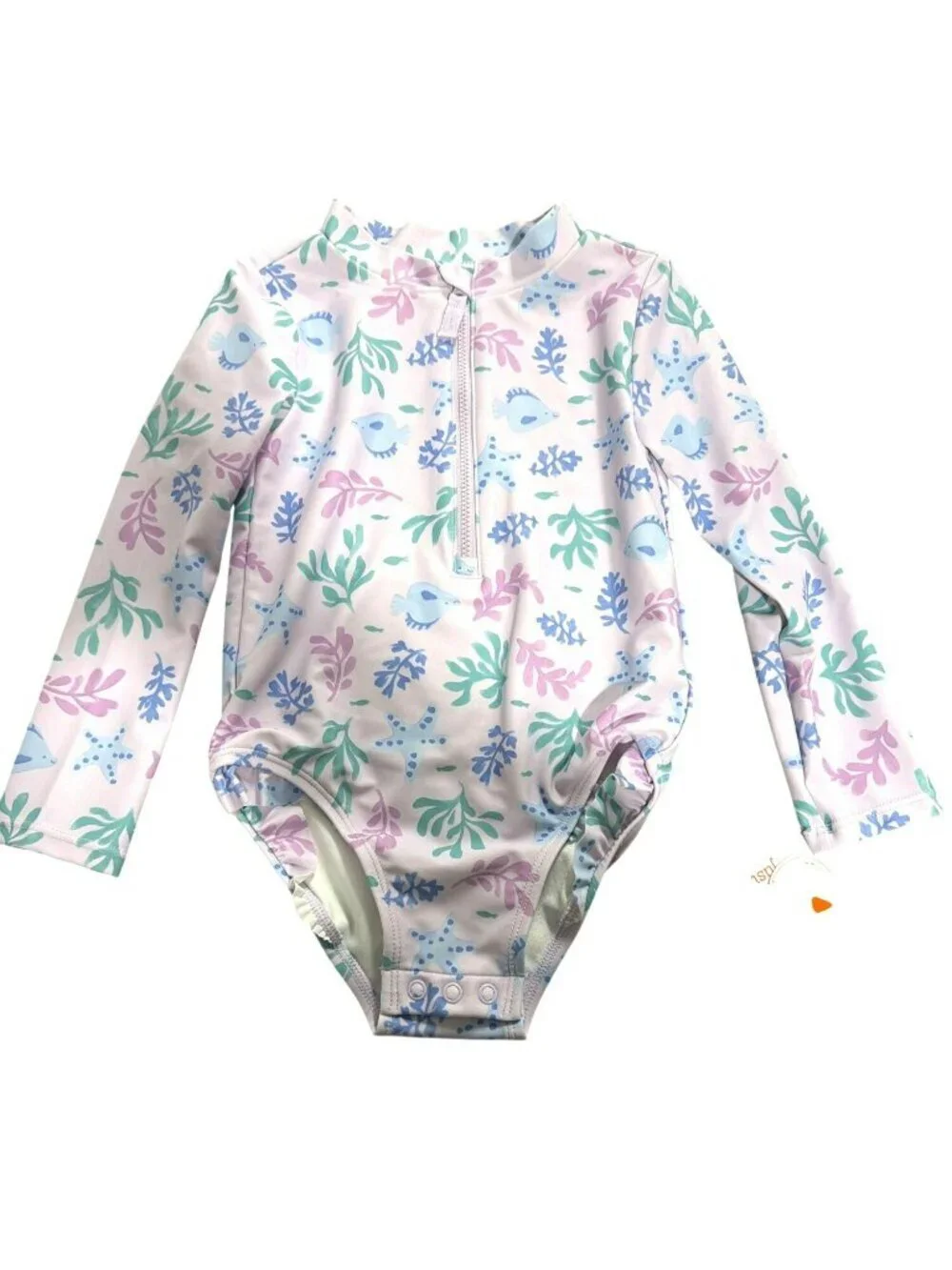 Carters Baby Girls 3T Long-Sleeve Rash Guard Swimsuit UPF 50+
